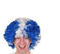 Ensemble perruque et maquillage du visage des Six Nations pour adultes - Perruque afro drapeau et maquillage assorti - Ensemble d'accessoires de déguisement pour homme et femme