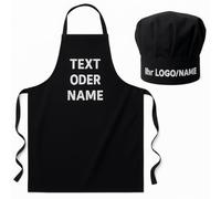 Ensemble personnalisé toque de chef et tablier avec nom personnalisé ou texte brodé, tablier de barbecue et toque de chef professionnel