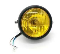 Ensemble Phare Moto Pour CG125 Pour Café Pour Racer Phare Halogène Pour Moto Rétro 12 V Proche Et Lointain Coque En Verre Et Métal Éclairage Accessoires Phares Avant(Bk shell-ye light)