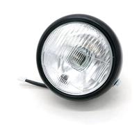 Ensemble Phare Moto Pour CG125 Pour Café Pour Racer Phare Halogène Pour Moto Rétro 12 V Proche Et Lointain Coque En Verre Et Métal Éclairage Accessoires Phares Avant(Bk shell-wh light)