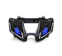 Ensemble Phare Moto pour Kawasaki pour Ninja pour ZX10R 2016-2020 Phare Avant LED Complet Phare DRL Bleu en Fibre Optique pour Motos(Blue)
