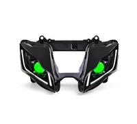 Ensemble Phare Moto pour Kawasaki pour Ninja pour ZX10R 2016-2020 Phare Avant LED Complet Phare DRL Bleu en Fibre Optique pour Motos(Green)
