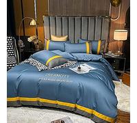 Ensemble pièces literie en Polyester Feuille litière Ride Ultra Soft Breathable Couvre-literie Courtepointe Couverture DE LIT 2 taies d'oreiller avec Fermeture éclair (Couleur: h) (a)