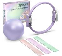 Ensemble Pilates : Anneau 35 Cm,Poignées Rembourrées,Mini-Ballon,Bandes De Résistance Pour Force,Flexibilité,Stabilité Et Raffermissement.