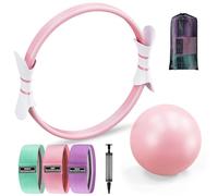 Ensemble Pilates - Anneau Pilates 35cm, Mini Ballon, Bandes de Résistance