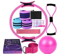 Ensemble Pilates Yoga 11 Pièces - Kit Pilates Maison, Kits de Yoga et Pilates, Pilates Accessoires, Bande de Résistance pour Pilates, Anneaux de Pilates pour Jambes, Bras et Cuisses (A)