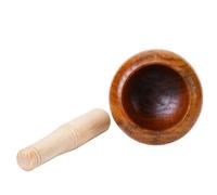 Ensemble Pilon Et Mortier Broyeur domestique pressant l'ail, purée d'ail, Pot manuel de médicaments, Jujube, bois, pierre, mortier(Large 70s)