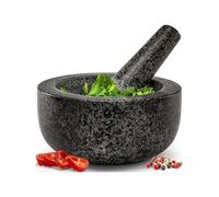 Ensemble pilon et mortier - Pierre naturelle solide de qualité supérieure, essentiel pour les essentiels de cuisine et les créations culinaires - Design durable et élégant par Zuvo