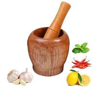Ensemble pilon et mortier pour ail, herbes, épices, café, grains de café, broyeur manuel en bois, presse-ail, broyeur à gingembre, presse-purée outil de cuisine