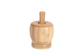 Ensemble pilon et mortier Presse-ail en bois de grande capacité 460ml, broyeur à épices manuel, d'ail purée avec mortier et pilon bambou, outils cuisine