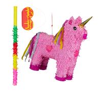 Ensemble piñata licorne rose 0,2 kg Piñata d'anniversaire légère multicolore