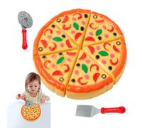Ensemble Pizza - Jeu d’Imitation pour Apprentissage créatif | Aliment Jouet tranchable réaliste avec Structure ABS pour Cuisiner, Couper, Servir, Partager, enseigner, fêtes, 180cm