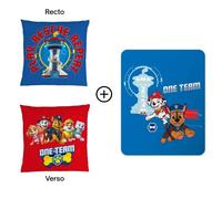 Ensemble plaid et coussin - PAT PATROUILLE PARADISE - Rose - 110x140 + 40x40 cm