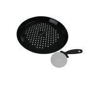 Ensemble plaque à pizza perforée et roulette - FACKELMANN PROFESIONAL - 32 cm