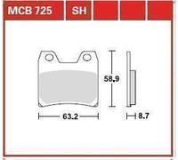Ensemble plaquettes de frein, frein à disque TRW MCB725 pour FZS 1.0 2002-2002