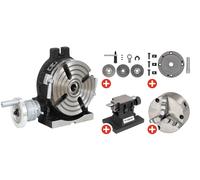 Ensemble plateau diviseur 150 mm avec disques de divisions, bride, mandrin 3 mors 125 mm et contre-pointe réglable Torros THV-6 SET