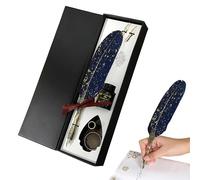 Ensemble plume et encre | Papeterie vintage | Plumes de baptême pour débutants - pour débutants écrivains artistes étudiants enseignants amateurs d'histoire pour journal cadeau bureau