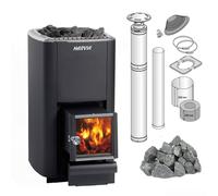 Ensemble poêle de sauna Harvia M3 SL avec pierres et système de cheminée