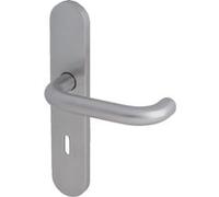 Ensemble poignée contre coudée sur plaque inox trou de clé Inox