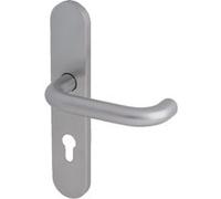 Ensemble poignée contre coudée sur plaque inox trou de cylin Inox