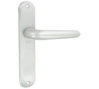 Ensemble poignée de porte Alu anodisée argent - bec de cane