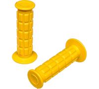Ensemble : Poignées de guidon pour poignée tournante et poignée fixe, motif gaufre, jaune - pour Simson S50, S51, S70, SR50, SR80