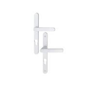 Ensemble poignées pour portes-fenêtres Hamburg plaque étroite - Carré de 7 - Entraxe 70 mm - Epaisseur 68-77 - Blanc - - 12003955