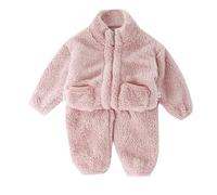 Ensemble Polaire Bebe Fille 6 Mois a 8 Ans Hiver Chaud Veste Enfant Fille Legere Zippe Doux Manteau Fille Peluche Manche Longue Poches Blouson et Pantalons Jogging survêtements (18-24 Mois)