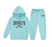 Ensemble polaire d'hiver pour filles avec sweat à capuche et jogging, tenue décontractée pour enfants avec imprimé mignon, idéal pour les tout-petits et adolescentes de 2 à 14 ans, vêtements doux et
