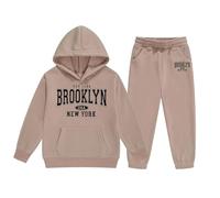 Ensemble polaire d'hiver pour filles avec sweat à capuche et jogging, tenue décontractée pour enfants avec imprimé mignon, idéal pour les tout-petits et adolescentes de 2 à 14 ans, vêtements doux et