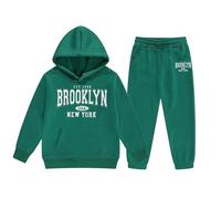 Ensemble polaire d'hiver pour filles avec sweat à capuche et jogging, tenue décontractée pour enfants avec imprimé mignon, idéal pour les tout-petits et adolescentes de 2 à 14 ans, vêtements doux et