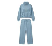 Ensemble polaire douce assorti - Haut oversize confortable à col rond et p | Ensemble Gilet Pantalon Femme Invitée Grossesse Solde Pieces Demoiselle Gros Motif Block Parachute Bapteme 2000