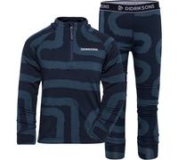 Didriksons - Kid's Jadis Printed Set - Sous-vêtement de ski - 90 - path navy