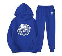 Ensemble Polaire Hiver Imprimé Lettres pour Hommes Automne Hiver Sweatshirt Mode Lâche Personnalité Manches Longues Ensemble De Sport Décontracté Tout Hiver, turquoise, M