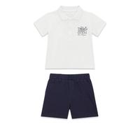 Ensemble polo et short bÃ©bÃ© garÃ§on Guess Blanc 24 mois