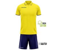 Ensemble polo et short Givova Street - amarillo/navy blue - 3XL L
