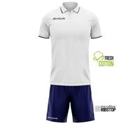 Givova Street Short Sleeve Set Blanc,Bleu S Homme