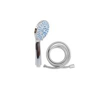 Ensemble Pommeau de Douche avec Flexible 1.5m et Accessoire de Fixation - Métal ABS Argent