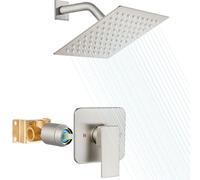 Ensemble pommeau et poignée de douche Heyalan, ensemble de robinet de douche carré, système de douche à effet pluie pour salle de bain, pommeau d