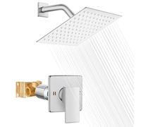 Ensemble pommeau et poignée de douche Heyalan, ensemble de robinet de douche carré, système de douche à effet pluie pour salle de bain, pommeau d