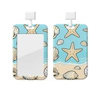 Ensemble porte-badge en forme d'étoile de mer avec cordon, protecteur de carte vertical, coque rigide en ABS transparent, bobine rétractable pour le travail et le bureau