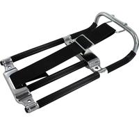 Ensemble : Porte-bagages noir/chrome avec sangle de maintien, crochet et boucle de serrage (nouvelle version)