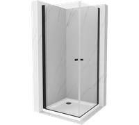 Ensemble porte de douche et baignoire Mexen Pretoria Duo 80 x 80 cm, noir/tra...