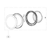 Ensemble porte et charnière (repère 56) Machine à laver, Lave-linge AS0083362 BRANDT