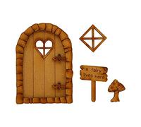 Ensemble porte et fenêtre en bois de haute qualité - pour arbres miniatures en bois fée, lutins, décoration extérieure pour la maison et les enfants