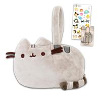 Ensemble porte-monnaie Pusheen le chat pour filles - Ensemble avec dragonne chat de 20,3 cm, autocollants, portefeuille mobile | Portefeuille Pusheen le chat pour femme, multicolore, Pusheen the Cat
