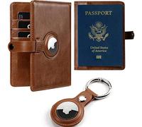Ensemble Porte-Passeport AirTag, Marron, Entreprise