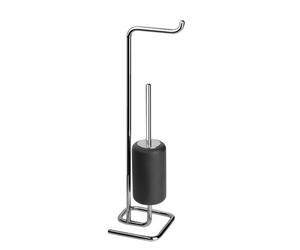 Ensemble porte-rouleau de papier et brosse à toilettes sur pied Gessi Goccia en noir GRES, 38068124, Couleur: Métal noir GHRC