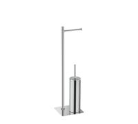 ENSEMBLE PORTE-ROULEAU DOUBLE ET PORTE-BROSSE EN ACIER CHROMÉ RE