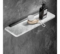 Ensemble porte-serviettes mural en marbre naturel de 50 cm pour salle de bain et porte-papier toilette, étagère élégante pour décoration d'intérieur, design durable et élégant